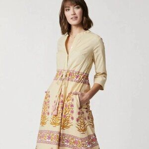 Spartina 449 Kennedy Shirt Dress - Pepper Hall Woodblock Floral Sz XL